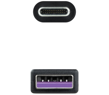Nanocable USB 2.0, 0.5m Zwart