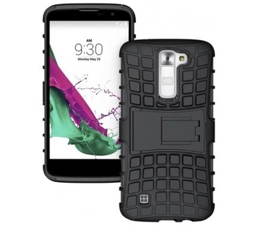 qMust LG K10 Rugged Hybrid Case - Dual Protection - Black