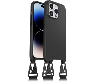 Otterbox OtterBox React Lanyard hoesje met MagSafe voor iPhone 14 Pro, ultradunne beschermhoes met verstelbare en afneembare lanyardriem, getest volgens militaire standaard, Zwart