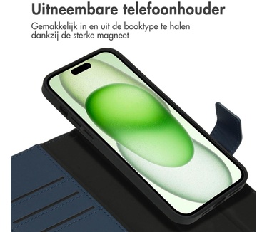 Accezz Premium Leather 2 in 1 Wallet Bookcase iPhone 15 Plus - Donkerblauw