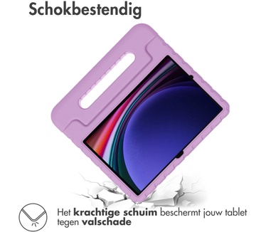 Accezz Kidsproof Backcover met handvat Samsung Galaxy Tab S9 / Tab S9 FE - Lila