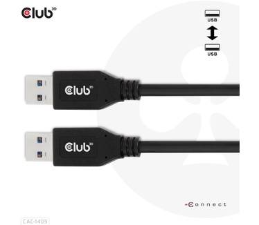 Club 3D USB Type-A Gen2(10G) cable, 3A M/M 0.5m / 1.64 ft