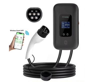 Slimme Laadpaal 11 kW met 5 meter vaste Type 2 kabel | 1/3-fase 16/32A | App-functie | Uitgesteld laden | 3 RFID kaarten | Wifi