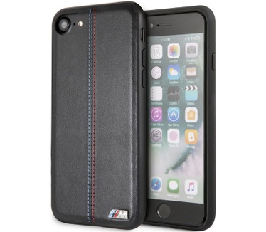 BMW Tricolor Stitches Leren Hard Case - iPhone 7/8 (4,7") - Zwart  Zwart