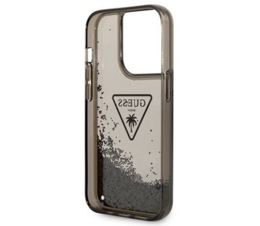 Guess Liquid Glitter Triangle Case iPhone 14 Pro Max (6.7") Zwart Zwart