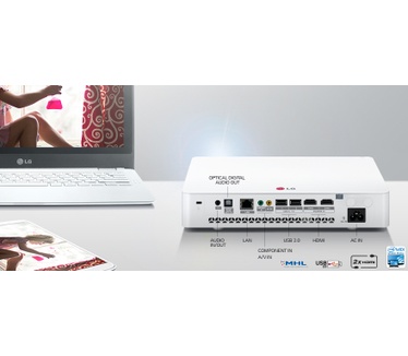 LG PF80G LED DLP-Projektor (Full HD, Kontrast 100000:1, 1920 x 1080 Pixel, 1000 ANSI Lumen, 2x HDMI, 2x USB) weiÃ?