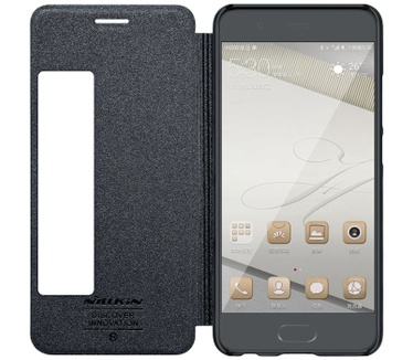 Nillkin New Sparkle S-View Book Case voor Huawei P10 - Zwart Wit