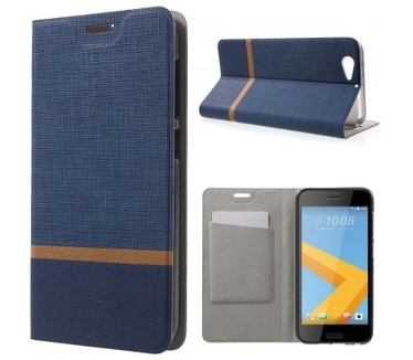 qMust HTC One A9s Wallet Case - TPU frame - Striped Blue
