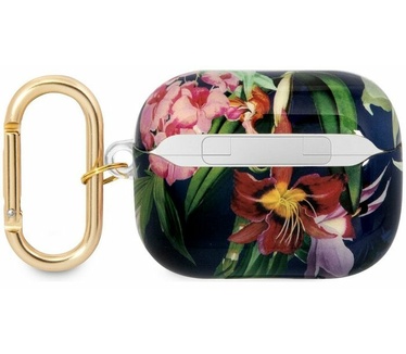Guess TPU Flower Print Case voor Apple Airpods Pro - Blauw