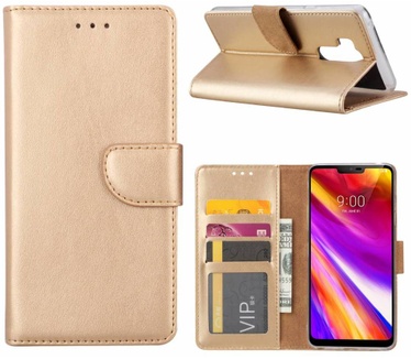 Luxe Lederen Bookcase hoesje voor de LG G7 ThinQ - Goud (LG G7 ThinQ) Goud