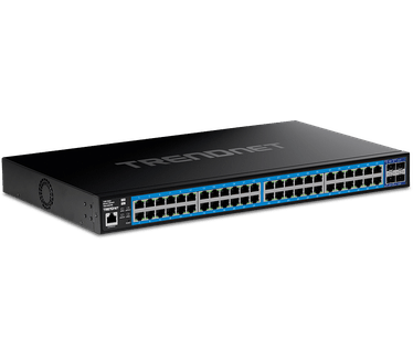 Trendnet 52-POORTS GIGABIT WEB SMART SWITCH MET 10G SFP+ SLOTS, Netwerkschakelaar, Zwart