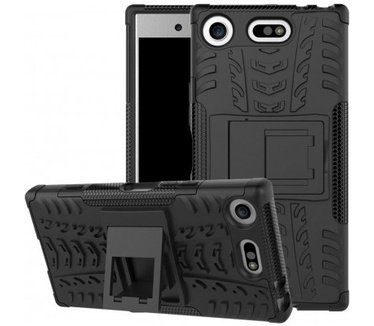 qMust Sony Xperia XZ1 Compact Rugged Hybrid Hoesje Zwart