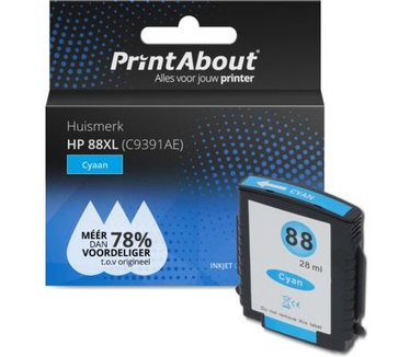 PrintAbout Huismerk HP 88XL (C9391AE) Inktcartridge Cyaan Hoge capaciteit