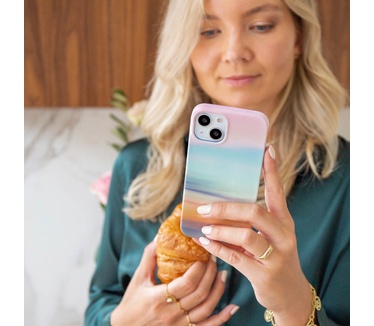 Selencia Aurora Fashion Backcover iPhone 14 Plus - Duurzaam hoesje - 100% gerecycled - Sky Sunset Multicolor