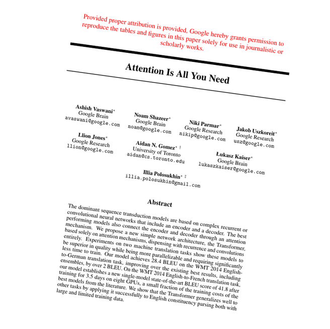 De paper waarin het transformermodel werd voorgesteld. Bron: Arxiv