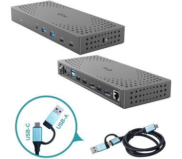 i-tec USB 3.0 / USB-C / Thunderbolt, 3x 4K Docking Station Gen 2 + Power Delivery 100W