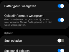 Meer batterij instellingen