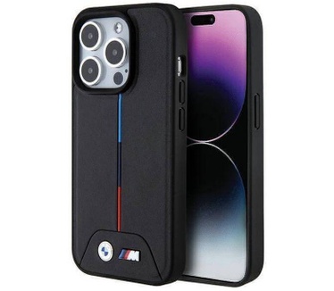 BMW M Tricolor Back Case - Apple iPhone 15 Pro Max (6.7") - Zwart Zwart