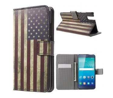 qMust Huawei Shot X Wallet Case - hoesje met stand - USA