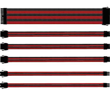 Cooler Master Sleeved Extension Cable Kit Zwart/Rood
