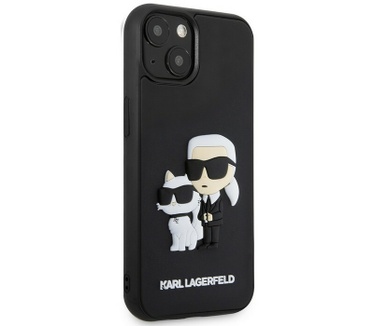 Karl Lagerfeld 3D K&C Back Case - iPhone 15 (6.1") - Zwart Zwart