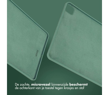 Accezz Liquid Silicone Backcover met penhouder iPad Pro 12.9 (2020 - 2022) - Donkergroen