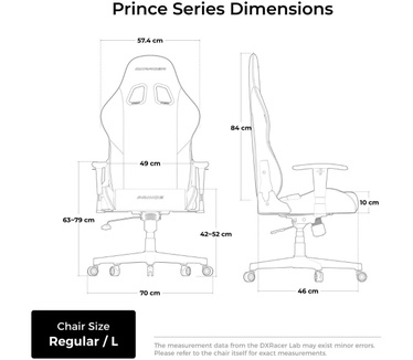 DXRacer PRINCE Gaming Chair Pink Fabric L