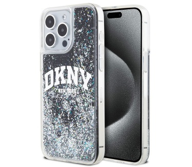 DKNY DKNY Liquid Glitter Arch Back Case iPhone 15 Pro Max (6.7") Zwart Zwart