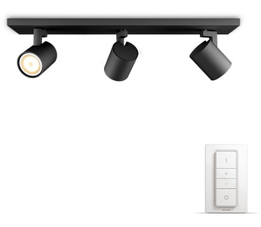 Philips Hue Runner 3-spot (White Ambiance, incl DIM switch) Zwart