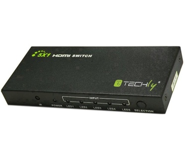 Techly 5 IN 1 OUT HDMI Switch with Remote Control, 4Kx2K, 3D IDATA HDMI-4K51