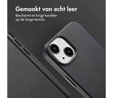 Accezz MagSafe Leather Backcover iPhone 14 - Zwart