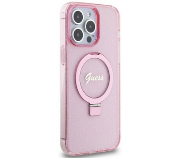 Guess Ring MagSafe Back Case - Apple iPhone 15 Pro (6.1") - Roze Roze