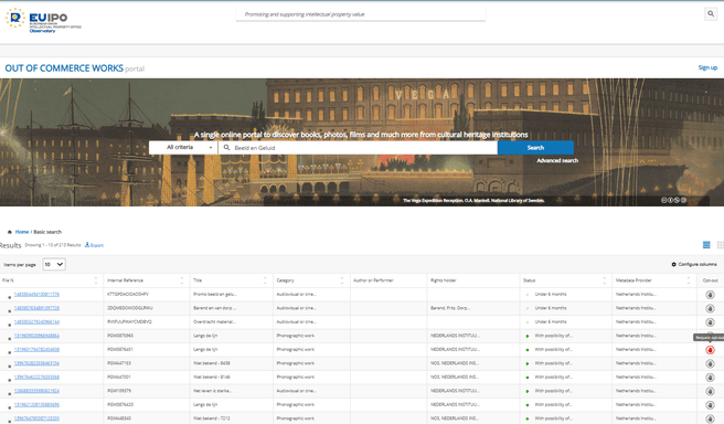 Beeld en Geluid out-of-commerce