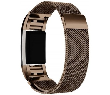 qMust Milanees armband voor Fitbit Charge 2 - Coffee