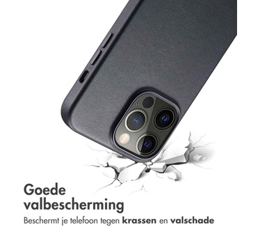 Accezz MagSafe Leather Backcover iPhone 14 Pro Max - Zwart