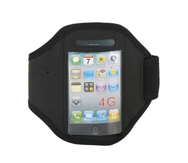 Sport armband hardloop hoesje iPhone 4 en 4s (zwart)