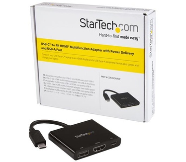 Startech.com USB-C multiport adapter met HDMI USB 3.0 poort 60W PD zwart