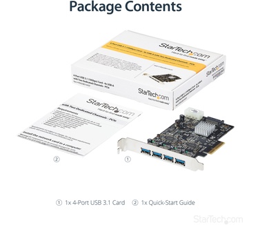 Startech.com 4 poorts USB 3.1 (10Gbps) kaart 4x USB-A met twee onafhankelijke kanalen PCIe