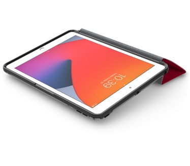 Otterbox OtterBox Symmetry Folio-hoes voor iPad 7th/8th/9th gen, schokbestendig, valbestendig, dunne beschermende folio-hoes, getest volgens militaire standaard, Rood, Geen retailverpakking