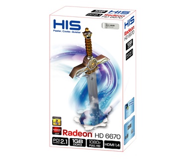 HIS 6670 Fan 1GB GDDR5 PCI-E DP/DVI/HDMI