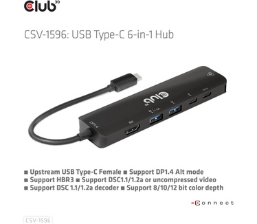 Club 3D USB Gen1 Type-C, 6-in-1 Hub