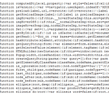 Devplan april 2009: Javascript minified