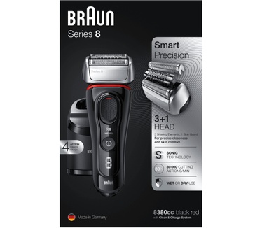 Braun Series 8 8380cc Volgende Generatie Elektrisch Scheerapparaat, Clean&Charge-station, Zwart