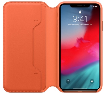 Apple iPhone Xs Max Leather Folio (iPhone XS Max) Oranje