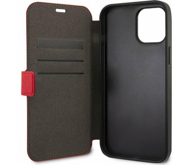 Guess Saffiano V-Stitch Book Case - iPhone 12/12 Pro (6.1") - Rood Rood