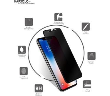 KAPSOLO Privacy Tempered GLASS Screen Protection, Be Visual Hacked No More - Protects your sensitive and private data Apple iPhone SE (2020) / 7 / 8