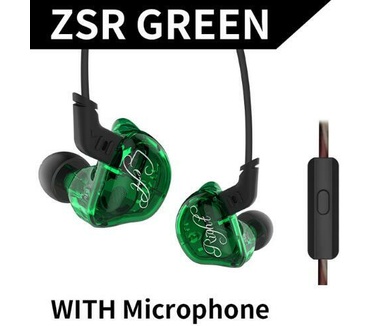 KZ Acoustics KZ ZSR - 10mm Triple Driver IEM, met mic (Groen)