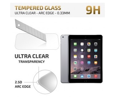 qMust Apple iPad Air / Air 2 Tempered Glass protector - Ultra Clear - Arc Edge