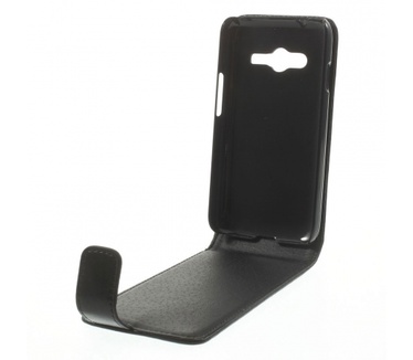 Kees Lederlook Flip Hoesje Samsung Galaxy Trend 2 - Zwart