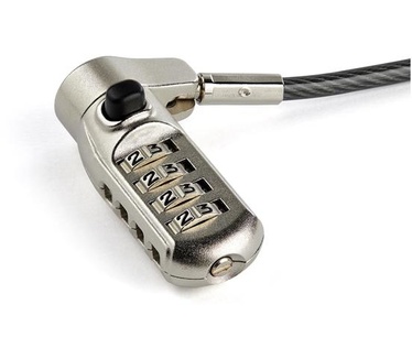 Startech.com 2m Universeel Laptop Kabelslot met 4-cijfer Combinatieslot 3-in-1 Security Lock voor apparaten met K-Slot, Nano K-Slot of Noble Wedge Slot Anti-Diefstal Stalen Kabel